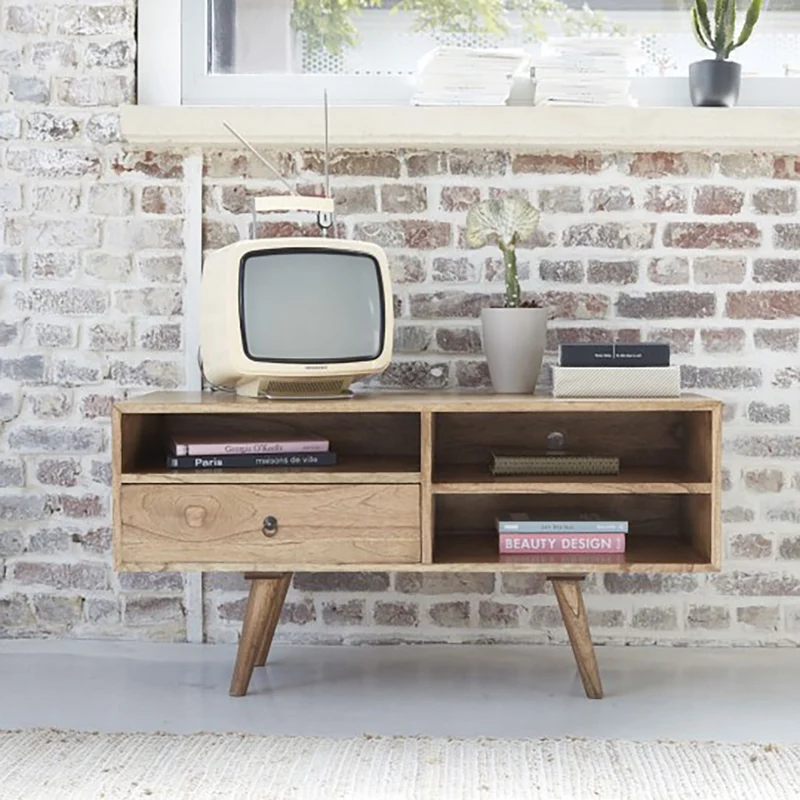 Meuble TV en mindi massif 110 cm