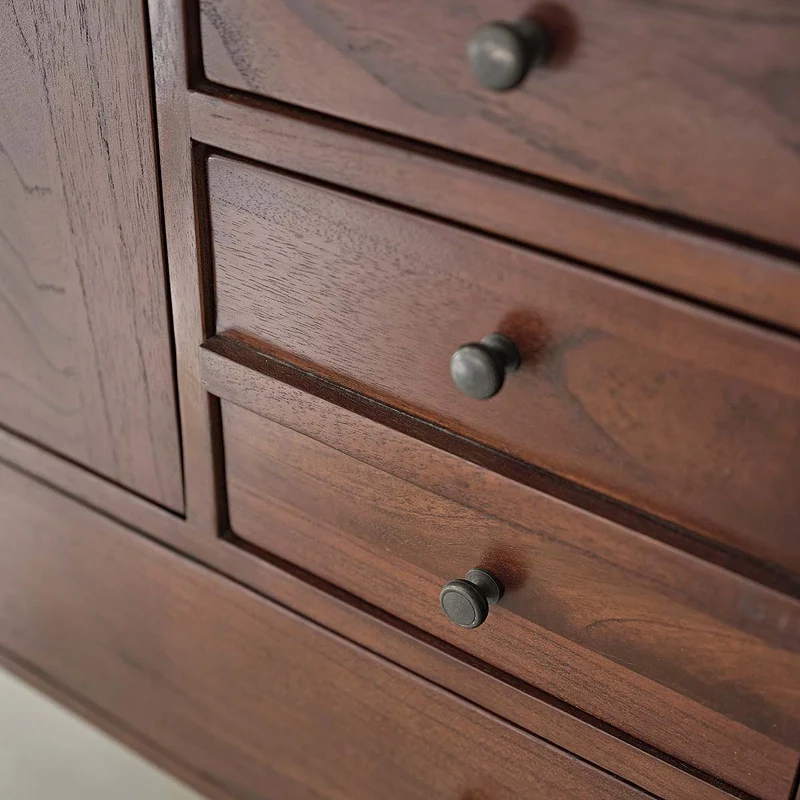 Commode en mindi massif finition noyer 90 cm