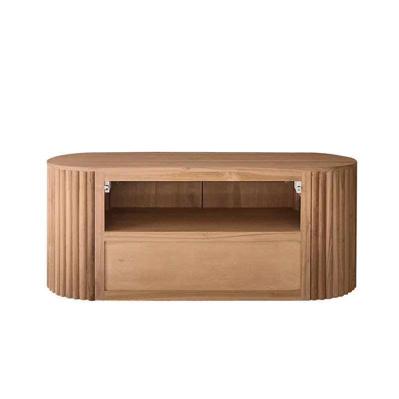 Meuble de salle de bain en teck massif suspendu 140 cm