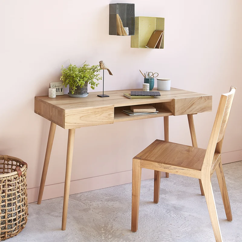 Bureau en teck massif 120 cm