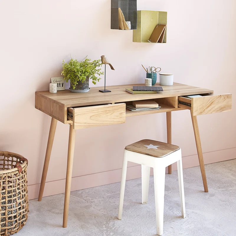 Bureau en teck massif 120 cm
