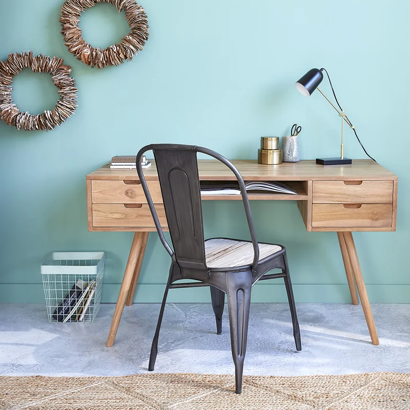 Bureau en teck massif 130 cm