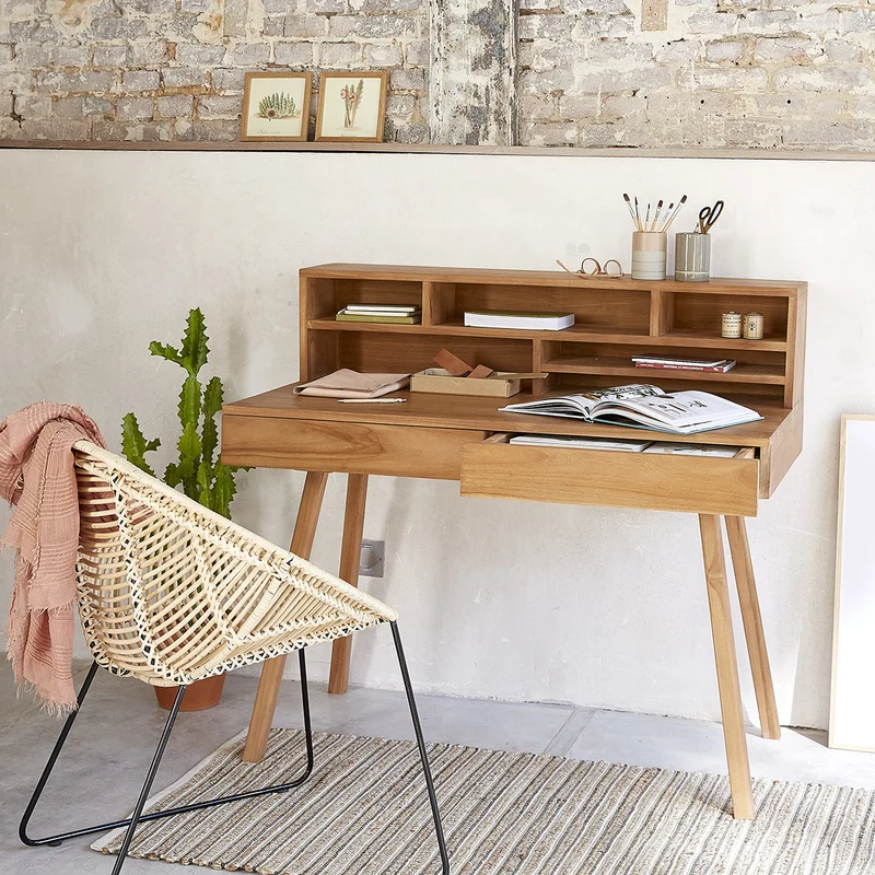 Bureau en teck massif 110 cm