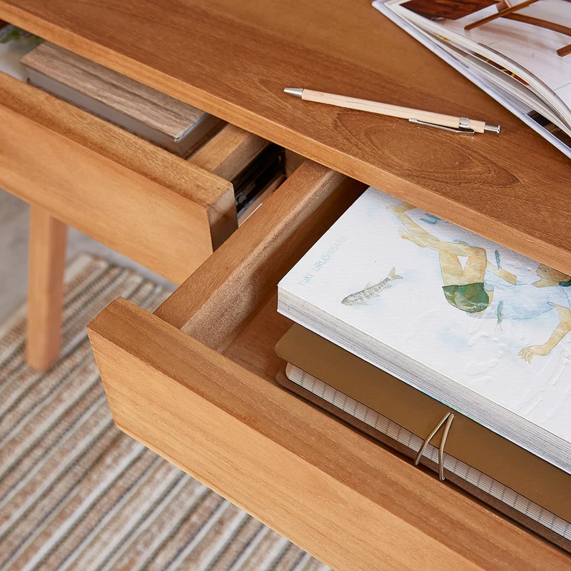 Bureau en teck massif 110 cm
