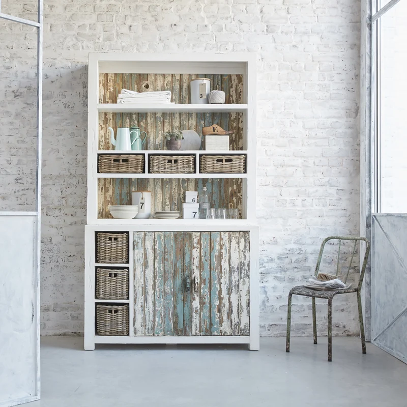 Bibliothèque en bois recyclé massif 125 cm