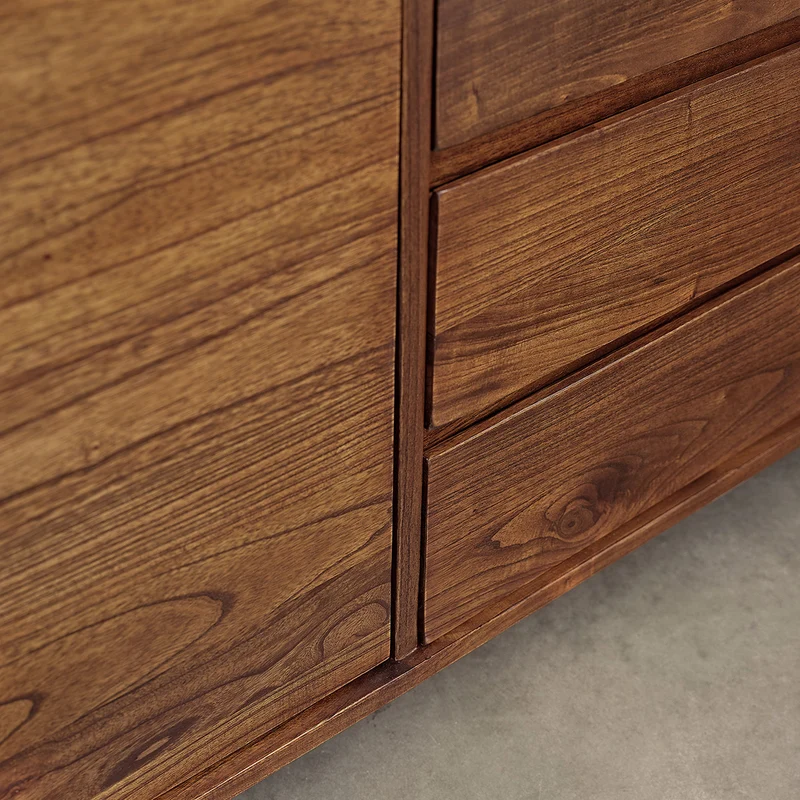 Commode en mindi massif finition noyer 180 cm