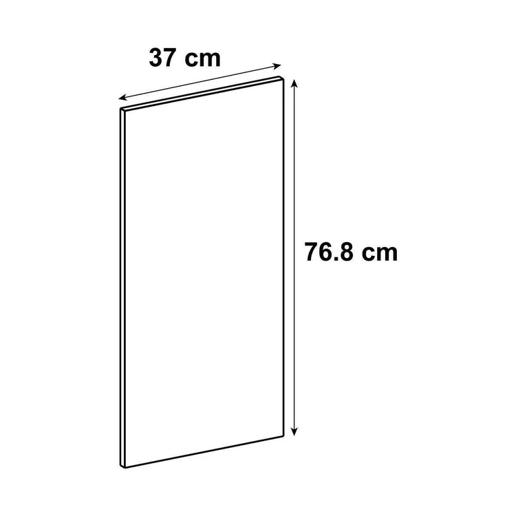 Côté de meuble de rangement Sevilla blanc brillant H.76.8 cm x L.37 cm x Ep.18 m