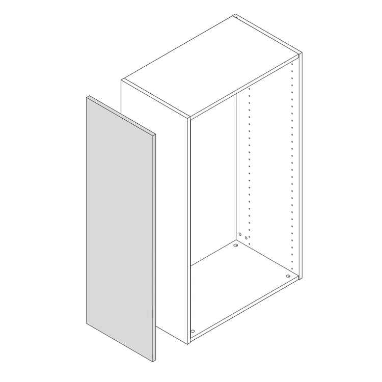 Côté de meuble de rangement Roma effet chêne H.102.4 cm x L.37 cm x Ep.18 mm