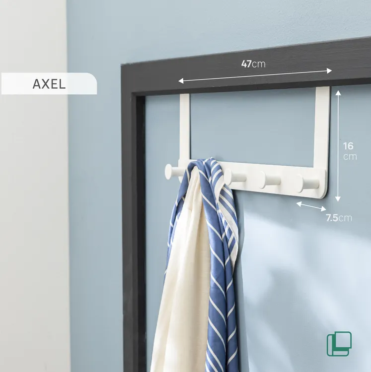 Crochet pour porte, blanc peint Door axel SPACEO