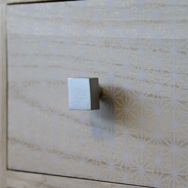 Bouton de meuble carré Carré, inox argent brossé, l.19 mm