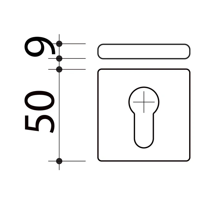 2 rosaces carrées ALPERTEC trou de cylindre, inox blanc A11