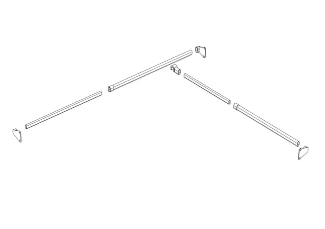 Kit barre de penderie et supports d'angle SPACEO chromé