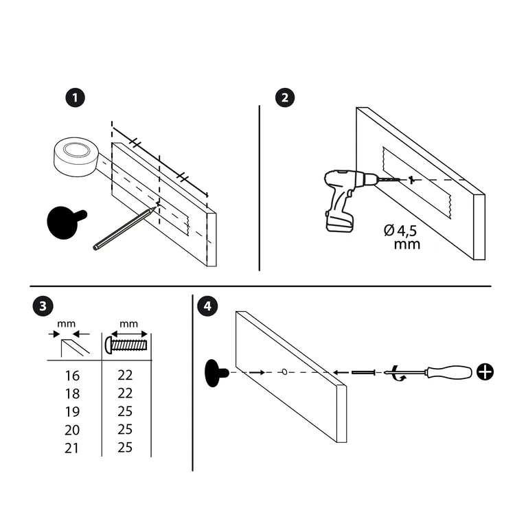 2 boutons de meuble ronds Jamy, aluminium laiton brossé, Diam.35 mm