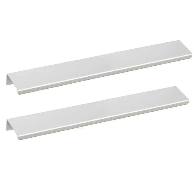 2 poignées de meuble Zante, aluminium argent brossé, entraxe 320 mm