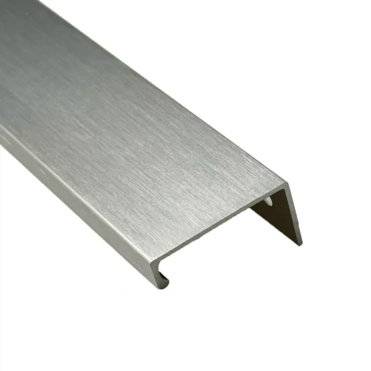 2 poignées de meuble Zante, aluminium argent brossé, entraxe 320 mm