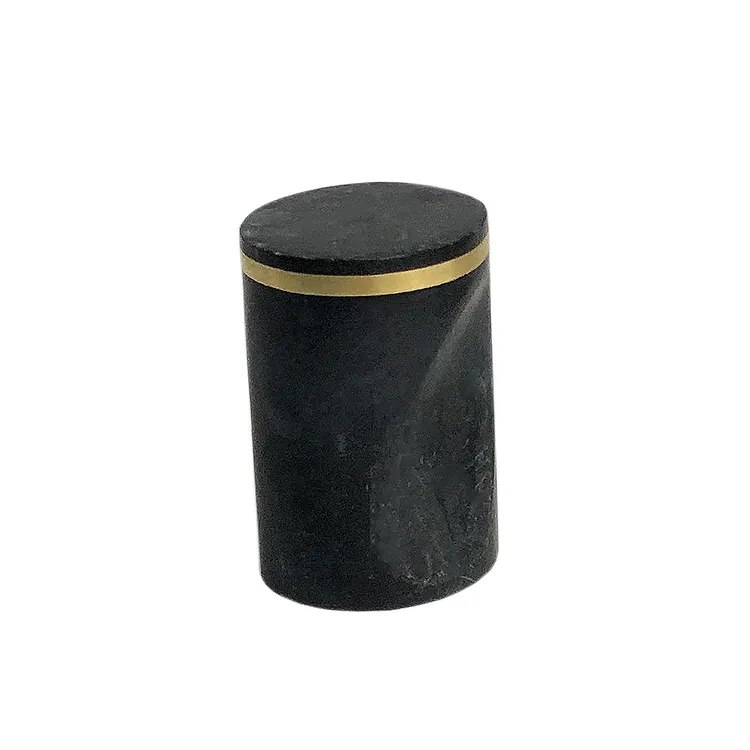 Bouton de meuble cylindrique Encoche, résine noir