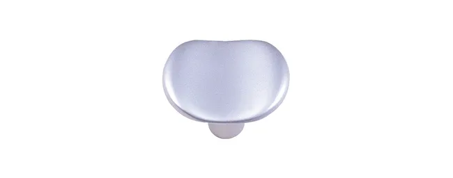 Bouton de meuble vague Champignon, zamak argent chromé, Diam. 33 mm