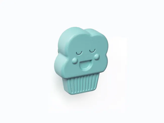 Bouton de meuble Muffin, abs bleu mat