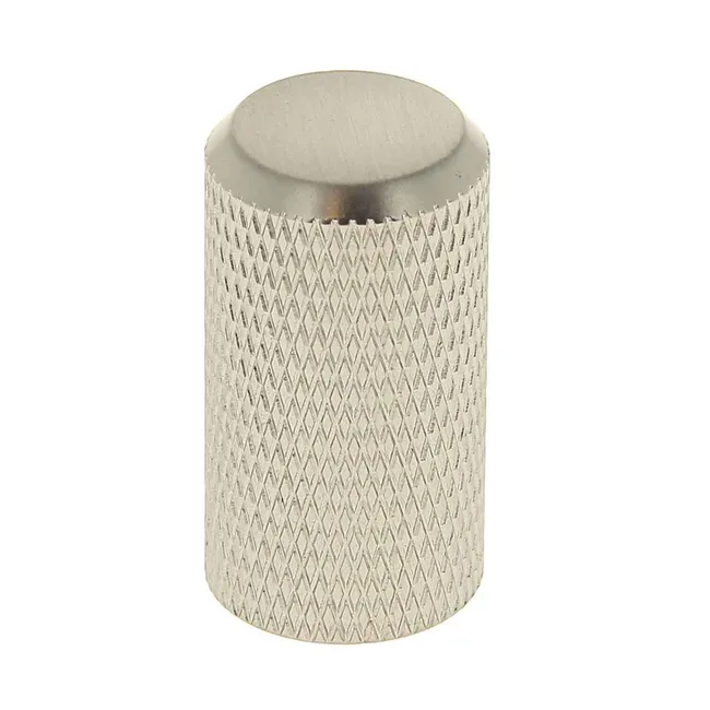 Bouton de meuble cylindre Indus, acier argent nickelé