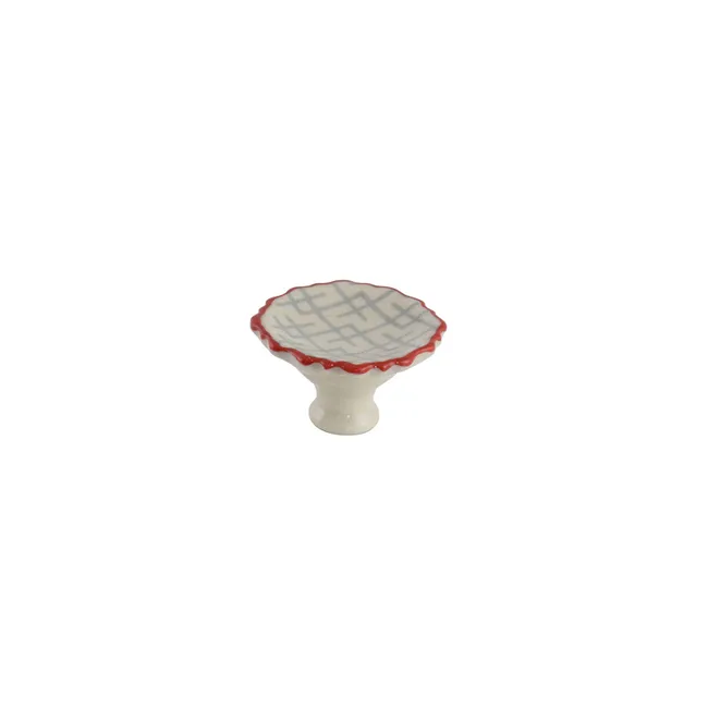 Bouton de meuble rond, céramique gris brillant, Diam.45 mm