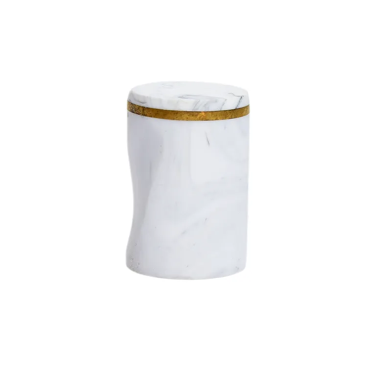 Bouton de meuble cylindre Encoche, résine blanc lisse