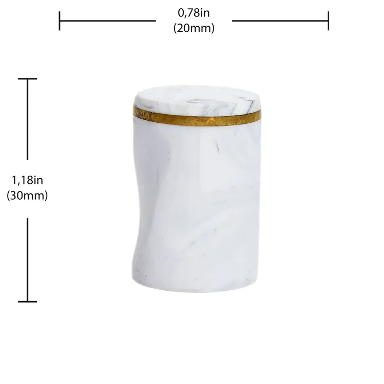 Bouton de meuble cylindre Encoche, résine blanc lisse