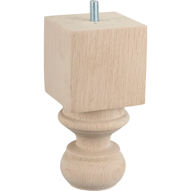 Pied de meuble autres fixe hêtre brut blanc / beige / naturels, 15 cm