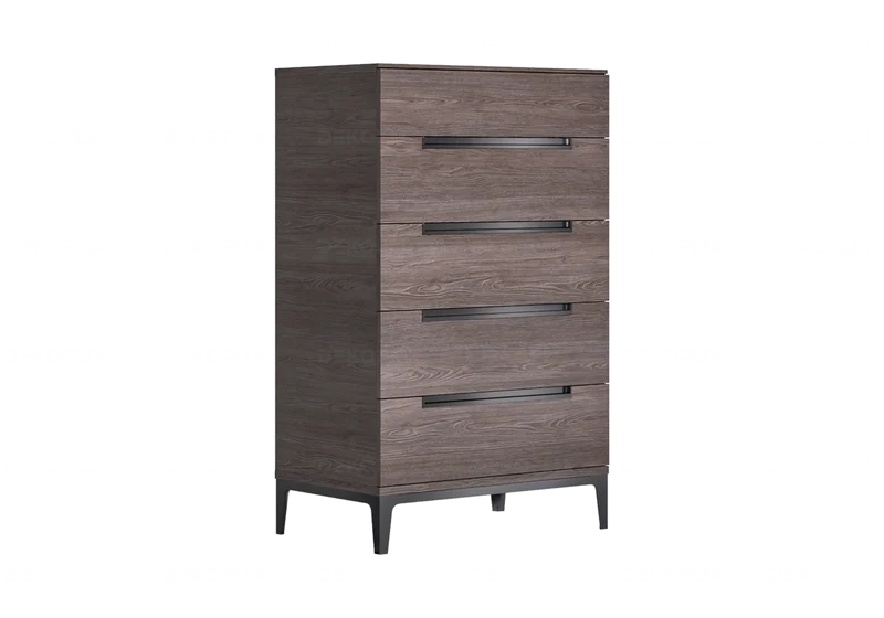 Chiffonnier 5 tiroirs finition orme laqué design italien - Viola
