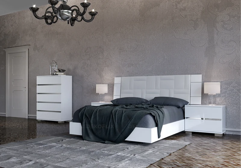 Chiffonnier 5 tiroirs blanc laqué design - Dream