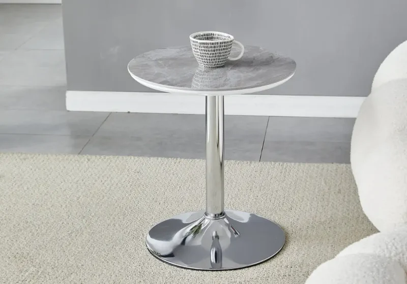 Petite table céramique marbre blanc - Boye