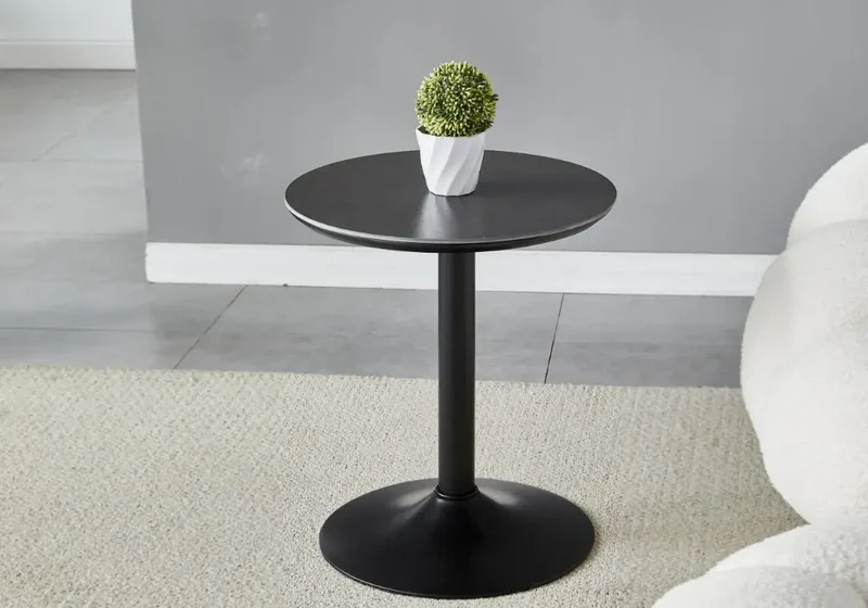 Petite table noire céramique marbre blanc - Boye