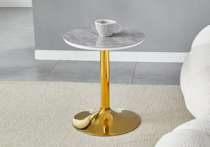 Petite table dorée céramique noir - Boye