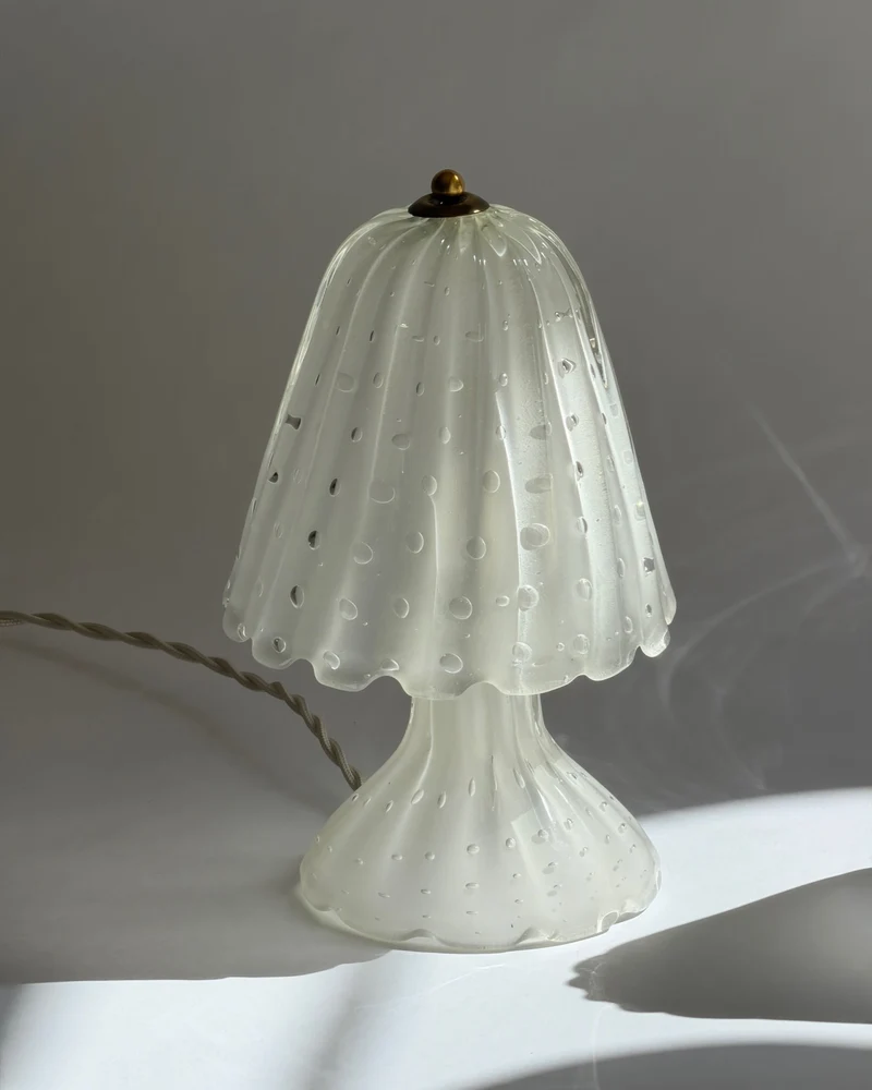 Vintage clear Murano Glass Table Lamp