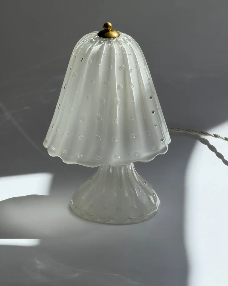 Vintage clear Murano Glass Table Lamp