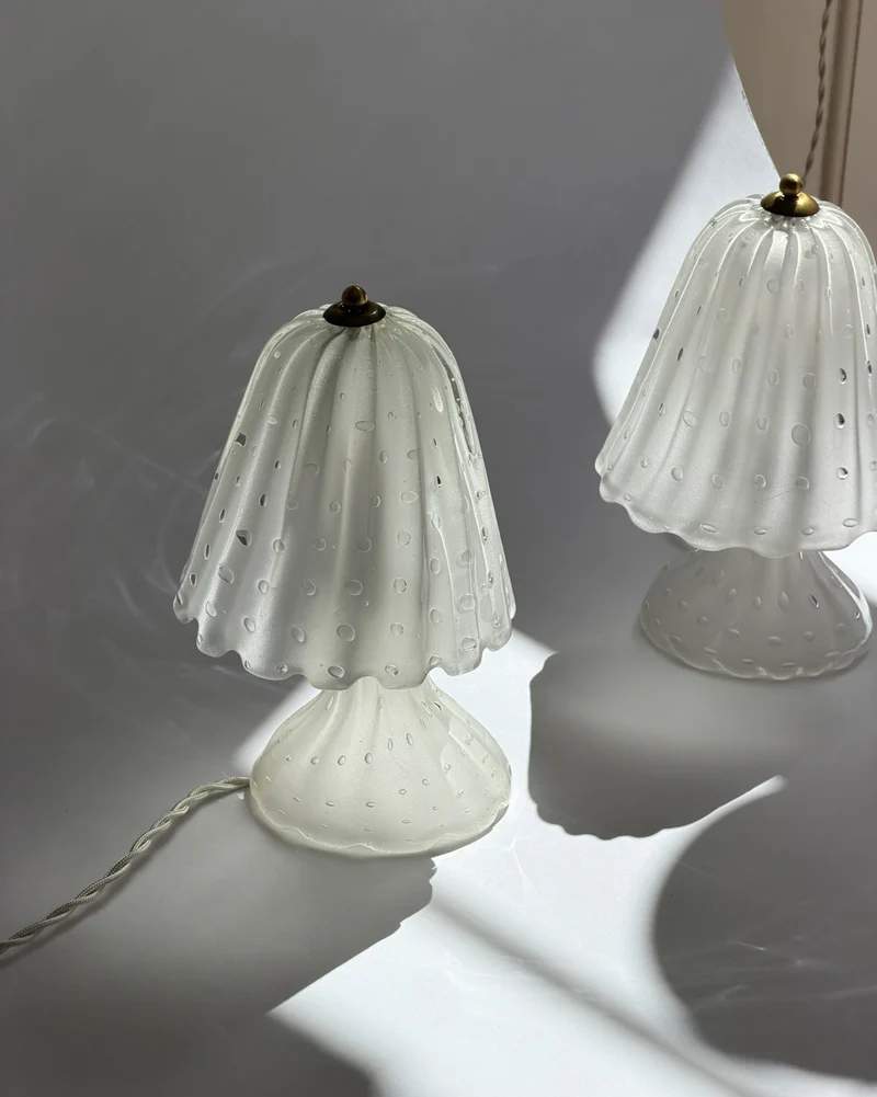 Vintage clear Murano Glass Table Lamp