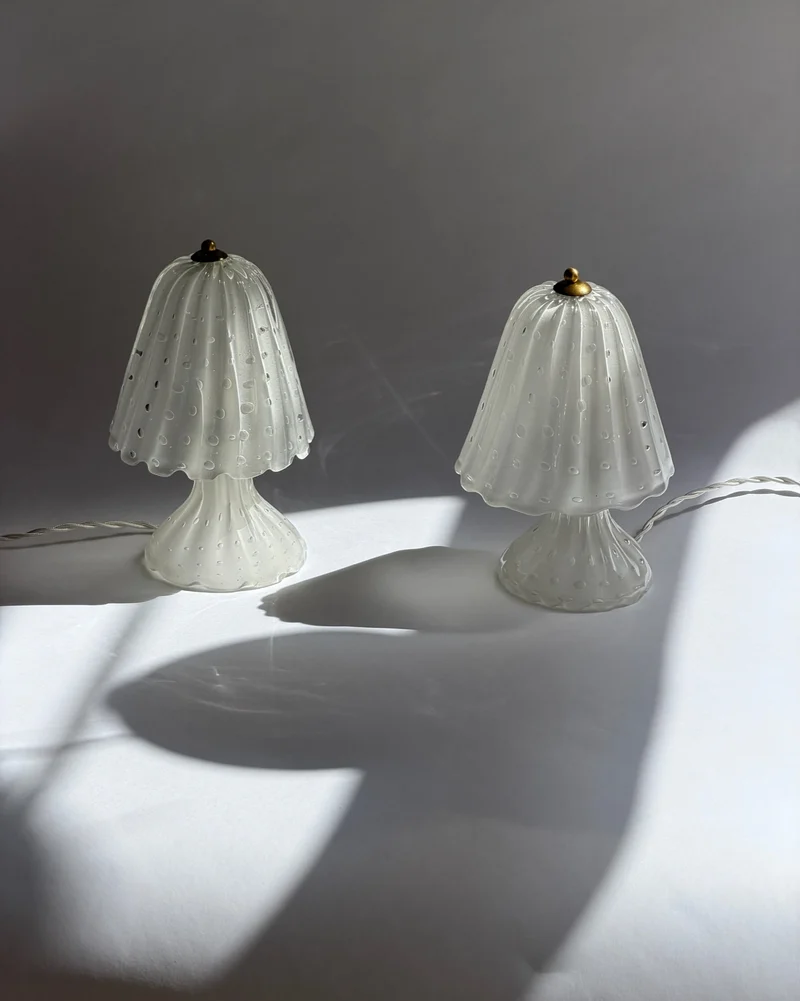 Vintage clear Murano Glass Table Lamp