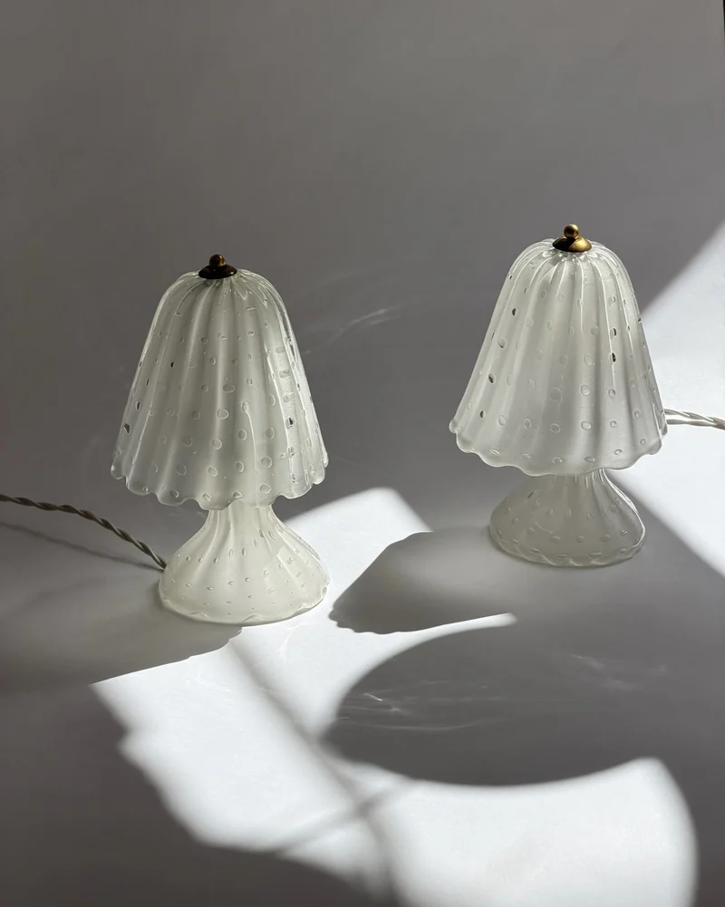 Vintage clear Murano Glass Table Lamp