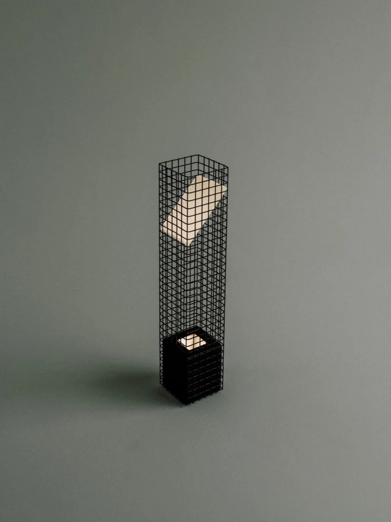 Ami Table Lamp in Steel Mesh and Glass