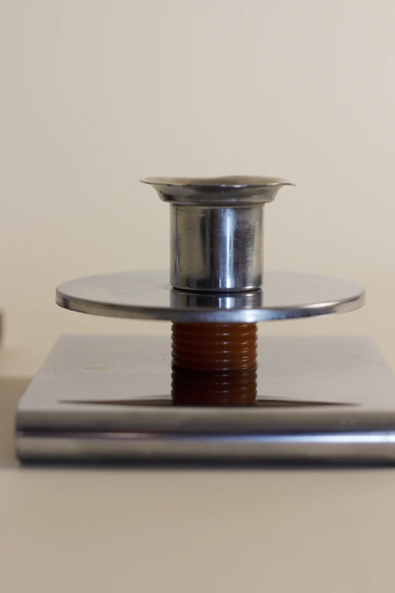 Pair of Art Deco Chrome Candlesticks