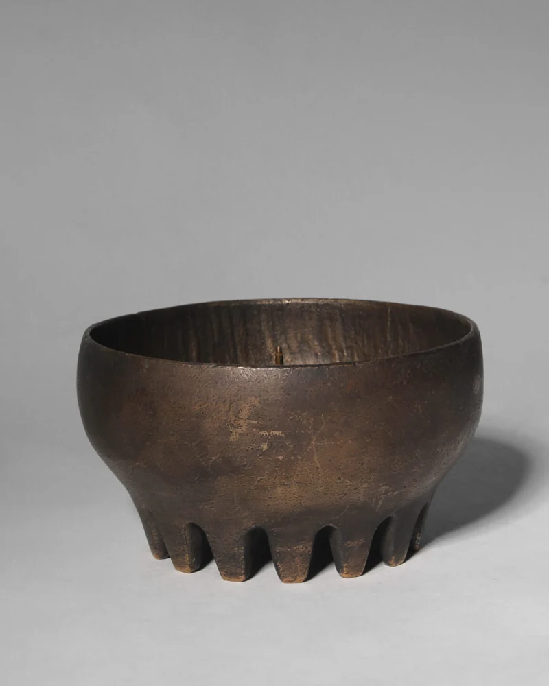 Brutalist Cast Bronze Candle Holder, 1970s, Germany