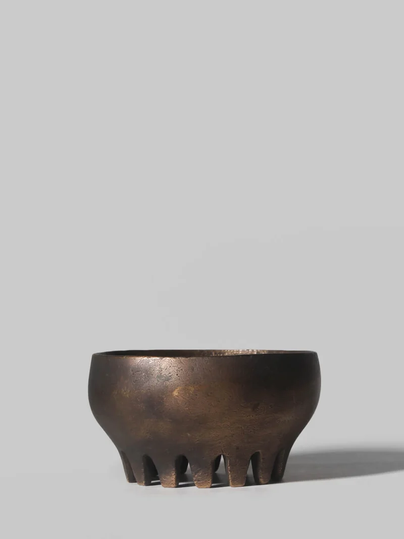 Brutalist Cast Bronze Candle Holder, 1970s, Germany