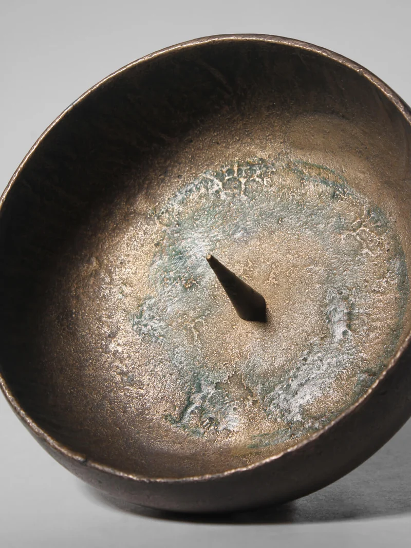 Brutalist Cast Bronze Candle Holder, 1970s, Germany