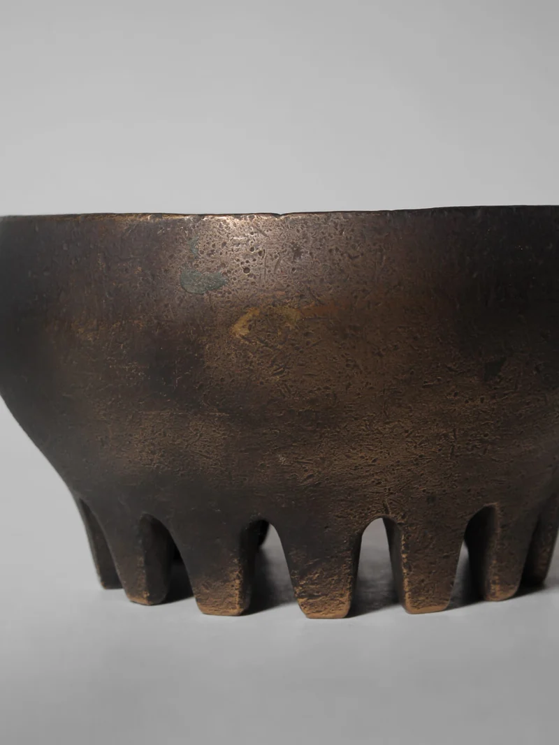 Brutalist Cast Bronze Candle Holder, 1970s, Germany