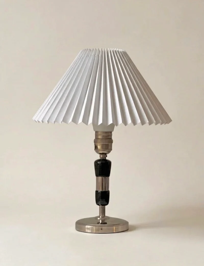 Vintage Modernist Steel Table Lamp, 1930s