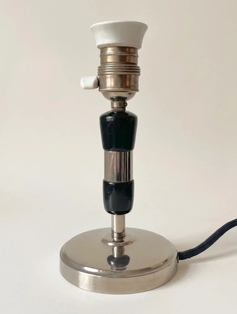 Vintage Modernist Steel Table Lamp, 1930s