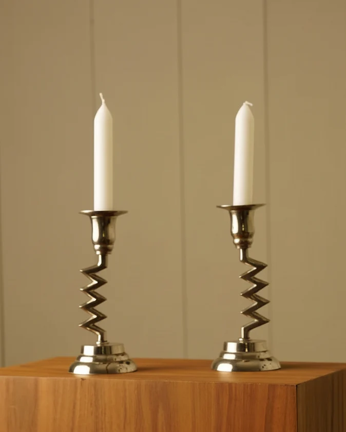 Pair of Zigzag Candleholder