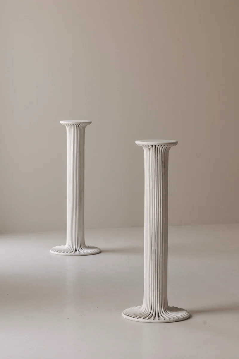 Pair of Sculptural Bamboo Pedestals, Italy, 1960s