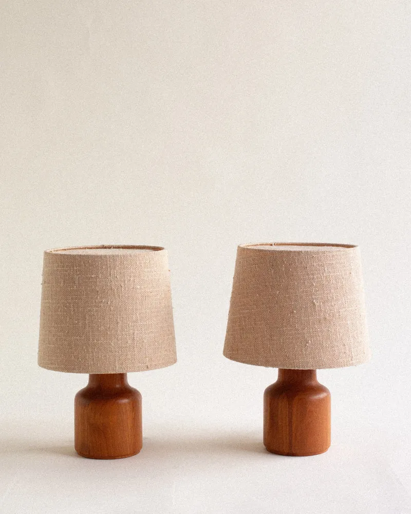 Vintage Mid-Century Kirk Copenhagen Teak Table Lamps, 1960s
