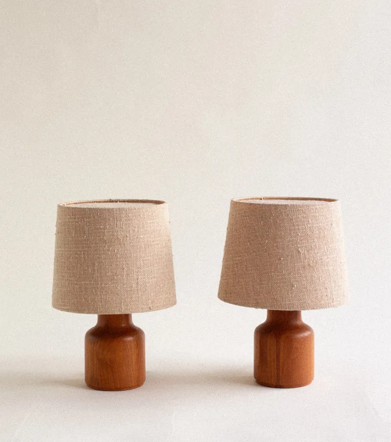 Vintage Mid-Century Kirk Copenhagen Teak Table Lamps, 1960s
