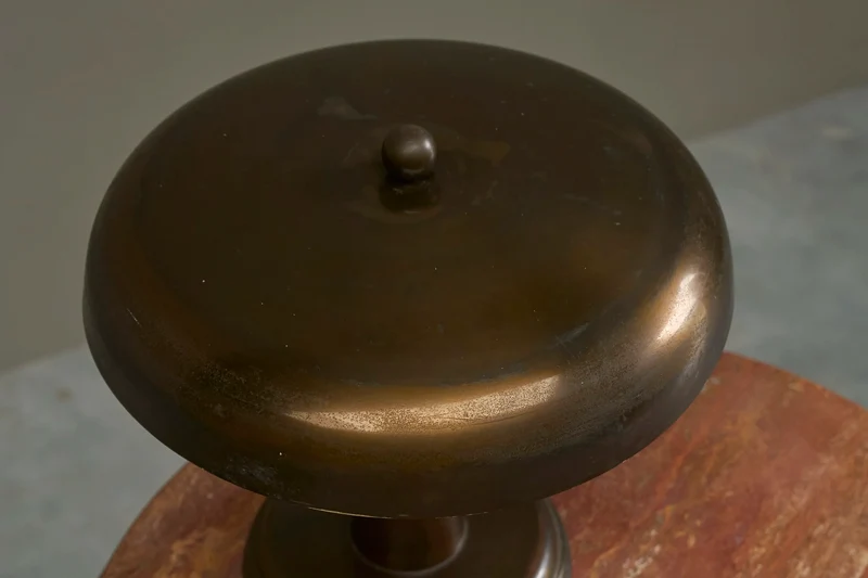 Vintage Mid-Century Italian Table Lamp in Patinated Brass 1950s